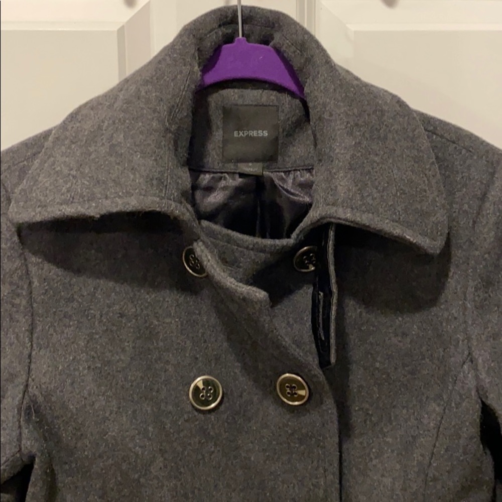 Express Wool Double Breasted Coat Euc - image 3